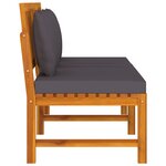 vidaxL Lit de jour avec coussin gris 200x60x75 cm Bois d'acacia solide