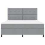 vidaXL Lit à Ressorts avec Matelas Gris Clair Super King Tissu