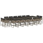 vidaXL Ensemble à manger de jardin 17 Pièces et coussins résine tressée