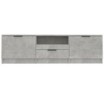 vidaXL Meuble TV gris béton 140x35x40 cm bois d'ingénierie