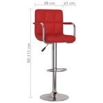 vidaXL Tabourets de bar lot de 2 rouge bordeaux similicuir