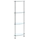 vidaXL Étagère 4 niveaux Transparent 30x30x100 cm Verre trempé