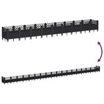 vidaXL Jardinière avec piquets noir 363 5x43 5x43 5 cm PP