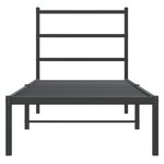 vidaXL Cadre de lit métal sans matelas avec tête de lit noir 75x190 cm