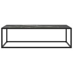 vidaXL Table basse Noir avec verre marbre noir 120x50x35 cm
