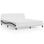 vidaXL Cadre de lit sans matelas blanc et noir 180x200 cm similicuir