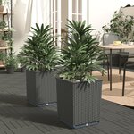vidaXL Jardinières 2 Pièces noir 30x30x37 cm polypropylène