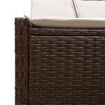 vidaXL Chaise longue double avec coussins marron résine tressée