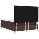 vidaXL Lit à ressorts avec matelas et banc brun foncé 140x190 cm en tissu
