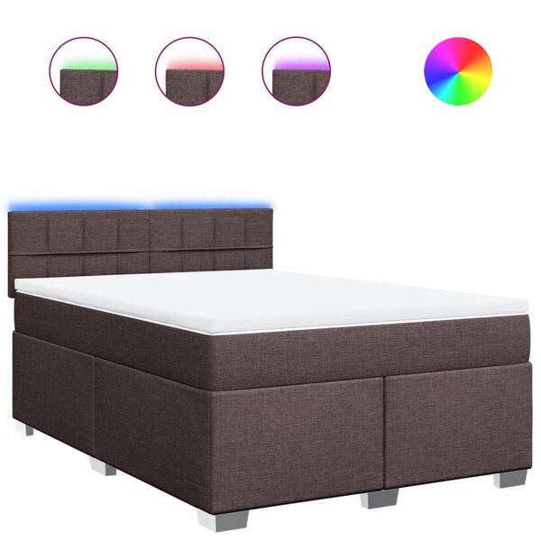 vidaXL Sommier à lattes de lit avec matelas Marron foncé 140x200 cm