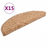 vidaXL Tapis d'escalier 15 Pièces beige 56x17x3 cm