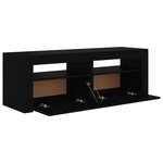 vidaXL Meuble TV avec lumières LED noir 120x35x40 cm