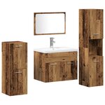 vidaXL Ensemble de meubles de salle de bain 5 pièces Bois ancien Bois d'ingénierie