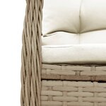 vidaXL Ensemble à manger de jardin et coussins 7 Pièces beige poly rotin