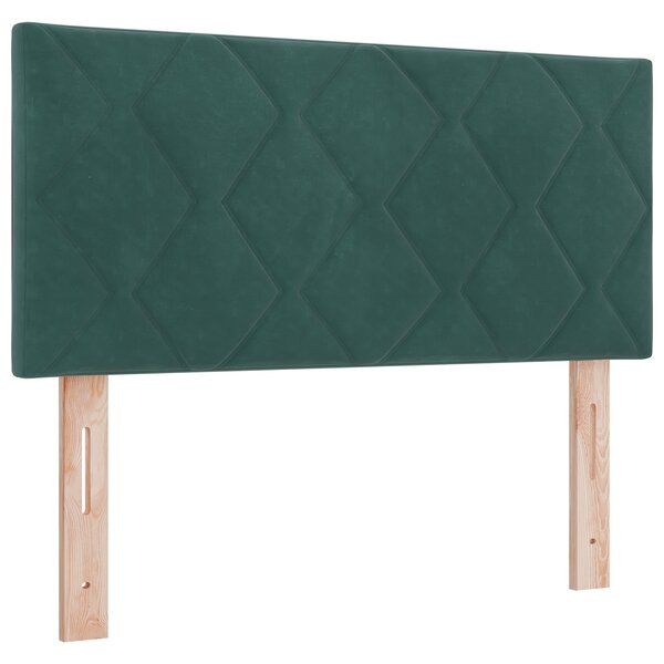 vidaXL Tête de lit LED vert foncé Ensemble de 2 Vert foncé Mousse et bois