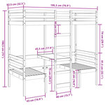 vidaXL Lit mezzanine avec bureau et chaises blanc 75x190 cm pin massif