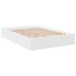 vidaXL Cadre de lit blanc 135x190 cm bois d'ingénierie
