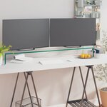 vidaXL Meuble TV/pour moniteur 110x30x13 cm verre transparent