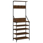 vidaXL Porte-vêtements et rangement des chaussures chêne marron