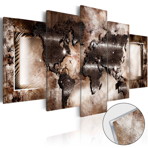 Tableau sur verre acrylique - platinum map [glass] l x h en cm 200x100