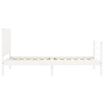 vidaXL Cadre de lit avec tête de lit blanc 90x200 cm bois massif