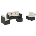 vidaXL Salon de jardin 8 Pièces avec coussins noir résine tressée