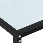 vidaXL Table console Marbre blanc 220x35x75 5 cm Verre trempé