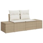 vidaXL Ensemble de Salon de Jardin 9 Pièces avec Coussins Beige en Poly Rattan