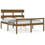 vidaXL Lit pour personne âgée sans matelas marron miel bois massif