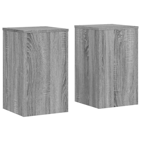 vidaXL Supports pour plantes 2 Pièces gris sonoma bois d'ingénierie