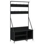 vidaXL Porte-vêtements et rangement des chaussures noir 100x41x184 cm