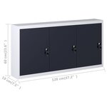 vidaXL Armoire à outils murale Style Industriel Métal Gris et noir