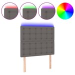 vidaXL Tête de lit à LED Gris 80x5x118/128 cm Similicuir