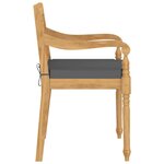 vidaXL Chaises Batavia lot de 6 avec coussins Bois de teck solide