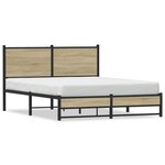 vidaXL Cadre de lit en métal sans matelas chêne sonoma 140x200 cm