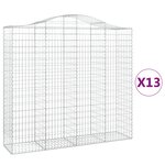 vidaXL Paniers à gabions arqués 13 Pièces 200x50x180/200 cm Fer galvanisé