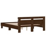 vidaXL Cadre de lit avec LED sans matelas chêne marron 150x200 cm