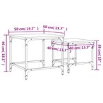 vidaXL Tables basses gigognes 2 Pièces sonoma gris bois d'ingénierie