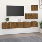 vidaXL Meuble TV mural Chêne fumé Bois d'ingénierie