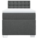 vidaXL Sommier à lattes de lit avec matelas Gris foncé 80x200 cm Tissu
