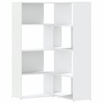 vidaXL Bibliothèque d'angle à 4 niveaux blanc bois d'ingénierie