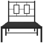 vidaXL Cadre de lit métal sans matelas avec tête de lit noir 80x200 cm