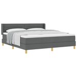 Lit à ressorts vidaXL avec matelas gris foncé 180x200 cm tissu