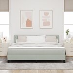 Lit box spring vidaXL avec matelas gris clair super king en velours