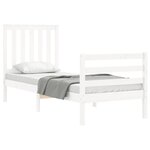 vidaXL Cadre de lit sans matelas blanc bois massif