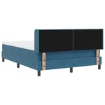 Lit Box Spring vidaXL avec Matelas Bleu Foncé 140x190 cm Velours