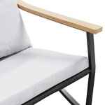 vidaXL Ensemble de meubles de balcon avec coussins 5 Pièces noir acier