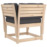 vidaXL Canapé de jardin accoudoirs avec coussins bois massif de pin