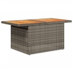 vidaXL Table de jardin gris 100x55x73 cm résine tressée et bois acacia