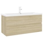 vidaXL Armoire d'évier lavabo intégré chêne sonoma bois d'ingénierie